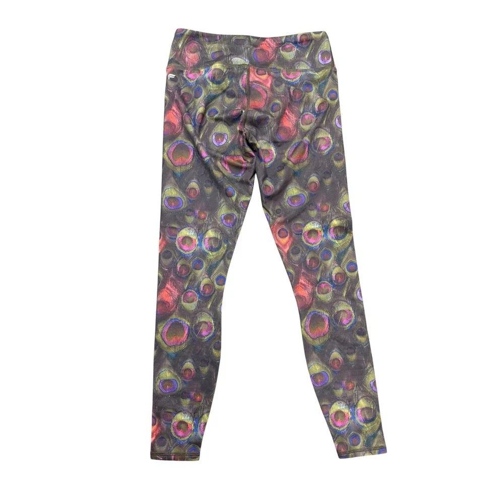 Fabletics Peacock Feather Leggings Womens XXS Yoga Gym Boho Festival Athleisure